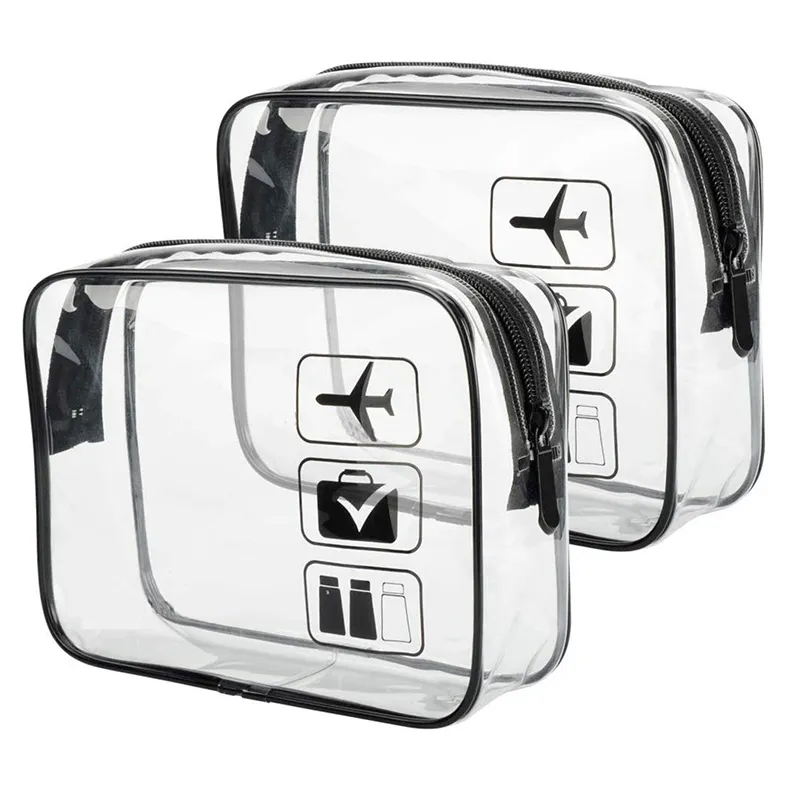Clear Travel Toiletry Bag | Airport Compliant Travel Accessories for Liquids & Toiletries | Airline Approved Bags for Bottles & Containers - Waterproof Bag Manufacturer Kingmate