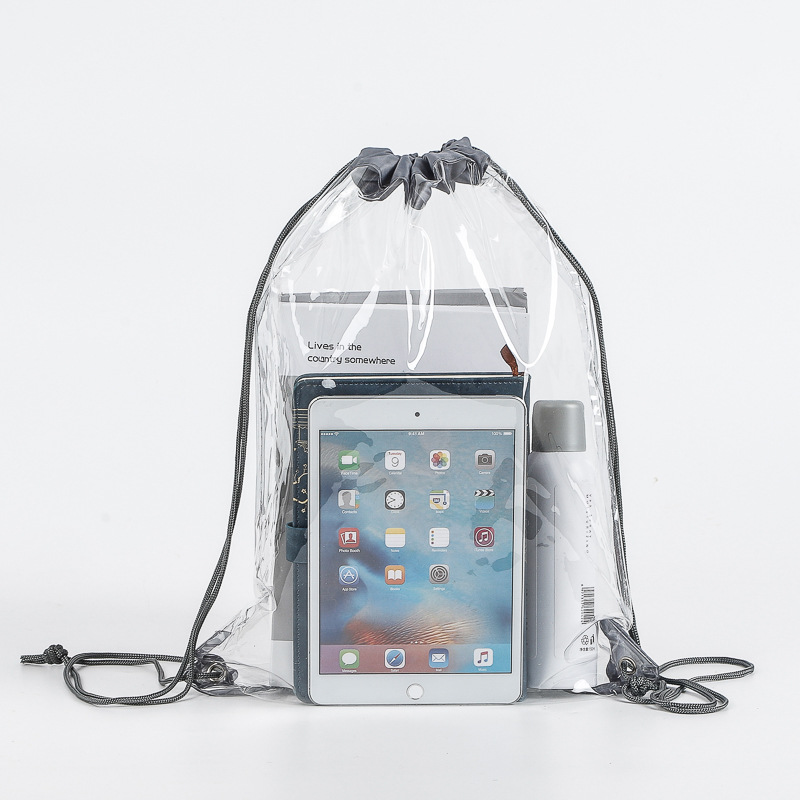 Clear PVC Drawstring Backpack | Transparent Sling Sack for Travel & Daily Use – Kingmate - Waterproof Bag Manufacturer Kingmate