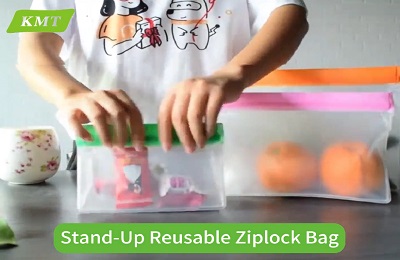 Reusable Stand Up Ziplock Food Fresh Keeping Bag Video | Leakproof Fresh Storage Solutions - Kingmate Product Video