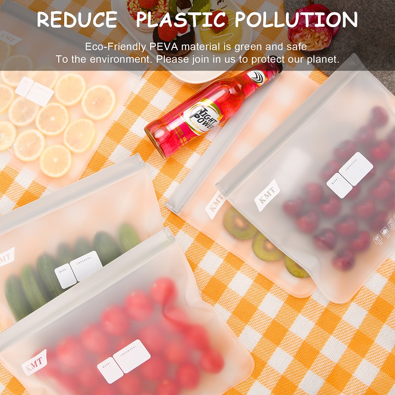 Large Reusable Ziplock Bags 5-Pack | Leakproof & Freezer-Safe (Gallon Size) - Product Image {pboot:index}