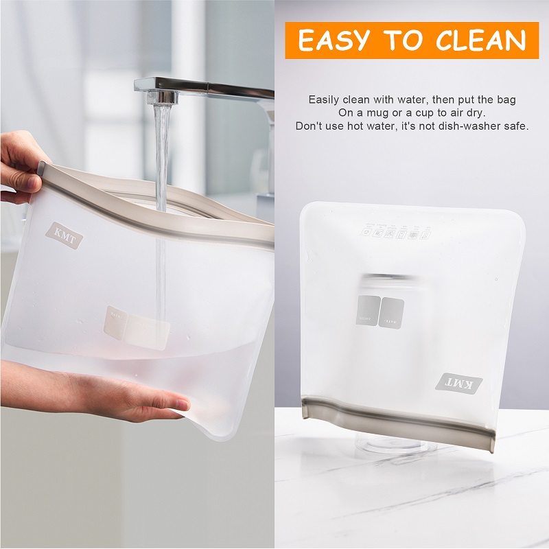 Large Reusable Ziplock Bags 5-Pack | Leakproof & Freezer-Safe (Gallon Size) - Product Image {pboot:index}