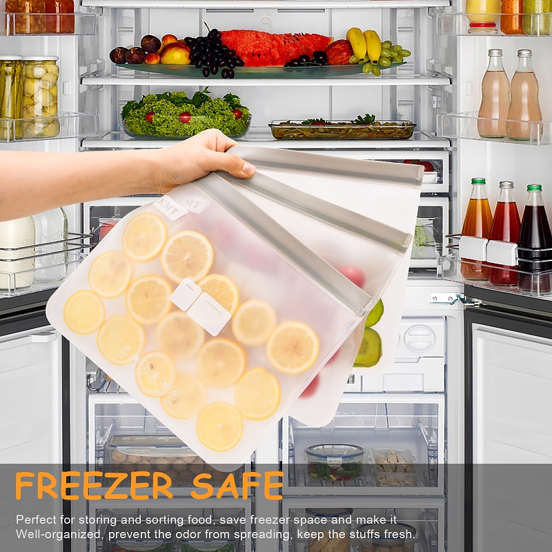 Large Reusable Ziplock Bags 5-Pack | Leakproof & Freezer-Safe (Gallon Size) - Product Image {pboot:index}
