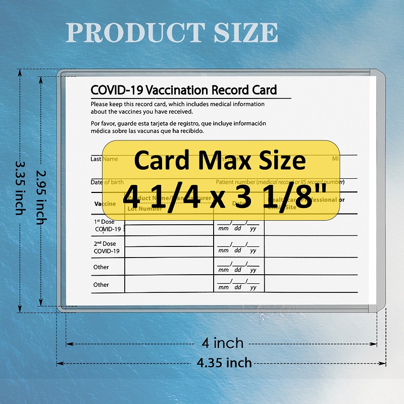 4x3 Portable Open End Vaccine Card Protector Covid Vaccine Card Holder, KMT 12 Pack Vaccination Card Protector Sleeve - Product Image {pboot:index}