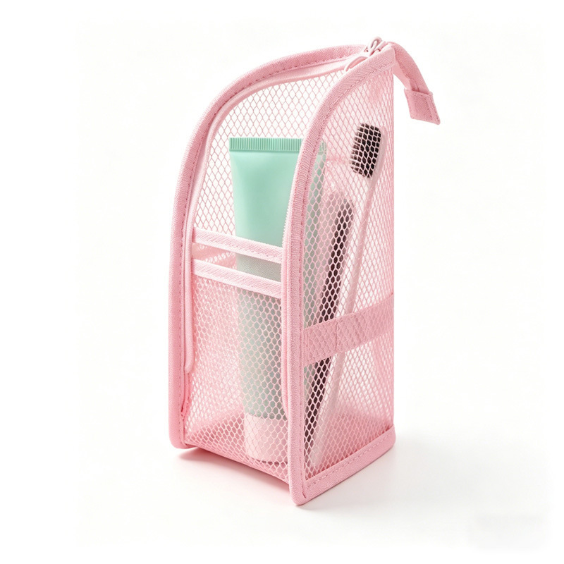 EVA Mesh Stand-Up Makeup Bag | Large Capacity Foldable Toiletry Travel Pouch | Custom OEM Cosmetic Bag Manufacturer - Product Image {pboot:index}