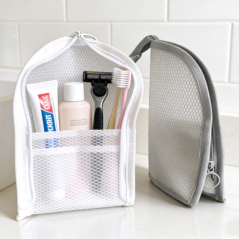EVA Mesh Stand-Up Makeup Bag | Large Capacity Foldable Toiletry Travel Pouch | Custom OEM Cosmetic Bag Manufacturer - Product Image {pboot:index}